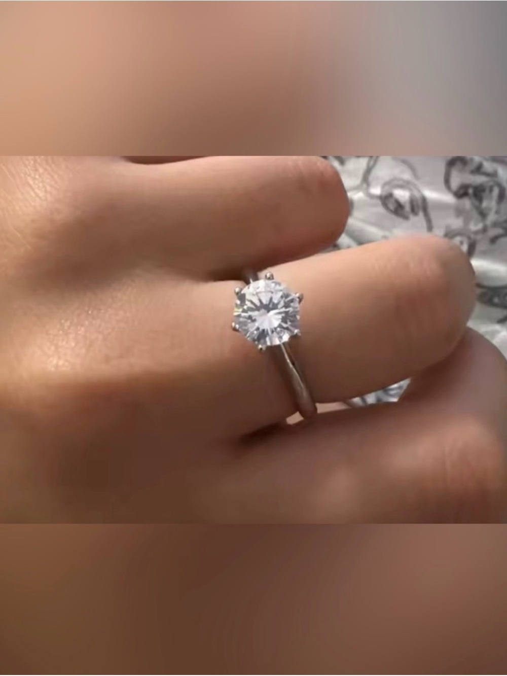 Classic Silver Solitaire Engagement Ring - Silver - Picture 5 of 6